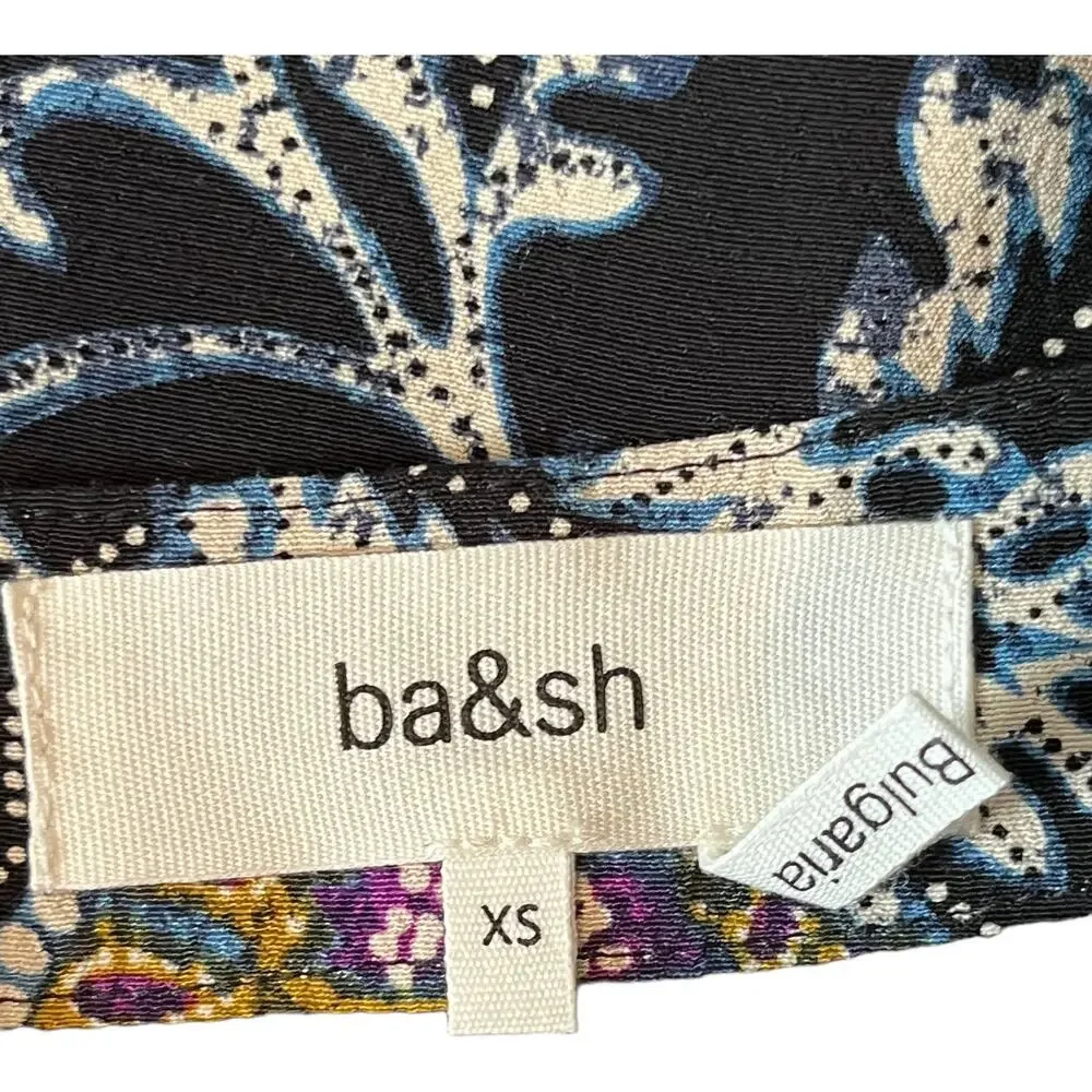 ba&sh skirt Venise paisley wrap black X-Small XS - Picture 7 of 9
